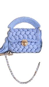 Sacs en crochet multicolores ronds personnalisables Aspect élégant Fil de t-shirt en coton Sacs en crochet élégants faits à la main pour le shopping - Product Image 3