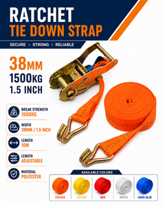 Correa de Amarre de Poliéster de Alta Tenacidad de 38 mm con Ganchos Dobles en J, 10 m, 1500 kg, Suministro Directo de Fábrica, Venta al Por Mayor - Product Image 3