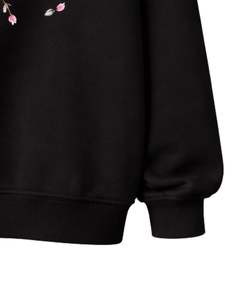 Sudadera de Forro Polar Negra Extra Grande Personalizada para Mujer, Cuello Alto, Estampado Floral de Mariposas, Sudadera Informal Cálida para Invierno, Ropa de Calle - Product Image 6