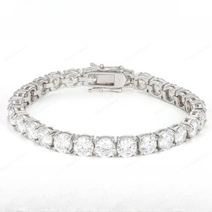 6mm 6inch Moissanite Diamond Tennis Bracelet 925 Sterling Silver High-quality Hip Hop Custom Design Party Jewelry for <b>Men</b> - Product Image 1