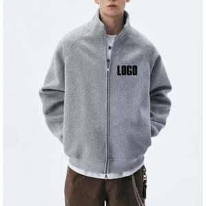 Sudadera OEM para Hombre, Informal, Holgada, 100% Algodón, Cuello Alto, Cierre de Cremallera, Sudadera Esencial para Gimnasio, con Logotipo Personalizado - Product Image 1