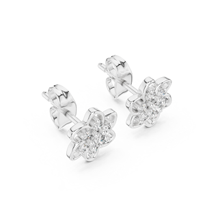 Ensemble de boucles d'oreilles en diamants cultivés en laboratoire ROYAL BLOOM, en or blanc 18 carats, pour fiançailles, mariage, fête, Saint-Valentin, usage quotidien, pour femmes - Product Image 3