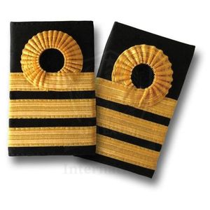 Custom Embroidered Eco-Friendly Epaulettes Gold Stripes Fan Badge Sew-On Badges for Uniform Shoulder Rank By D-TEXUNI INTL - Product Image 1