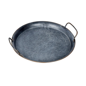 Plateau de service rectangulaire en métal poli avec motif floral en relief et bordure perlée, plateaux de service pour aliments et boissons - Product Image 4