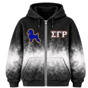 Ensemble de survêtement tie-dye noir et blanc pour femmes Sigma Gamma Rho, sweat à capuche et pantalon de jogging de la sororité grecque, vêtements de sport décontractés imprimés sur mesure - Product Image 5