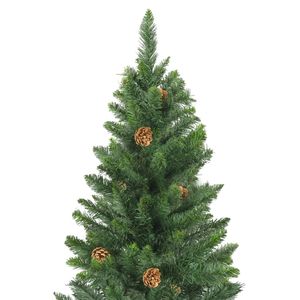 6 ft albero di natale artificiale verde con pigne elemento decorativo festivo per le vacanze - Product Image 3