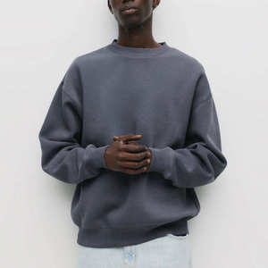 Sweat-shirt à capuche surdimensionné en polaire zippé, manches classiques, couleur unie, décontracté, en coton tricoté, pour l'hiver, coupe unisexe, personnalisable - Product Image 6
