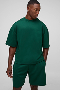 Conjunto de Camiseta y Pantalones Cortos Holgados para Hombre, Mezcla de Algodón Premium, Dos Piezas, Ropa de Verano, Etiqueta Privada Personalizada, Moda Urbana - Product Image 6