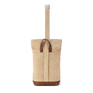 OEM ODM, sac à vin écologique en jute naturel pour 2 bouteilles avec poches, sac à main, sac d'emballage de vin, sac de transport à 2 voies, fabriqué en BD - Product Image 2