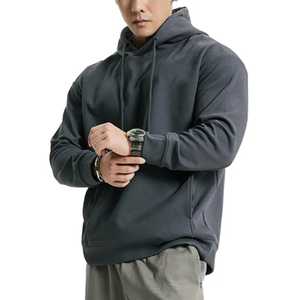 Popular Style Men's Oversized Casual Pullover Fleece Hoodie 100% Cotton Washed Quick Dry Breathable Sportswear Workout - Product Image 5