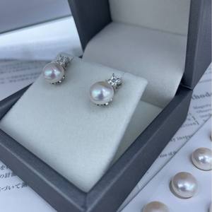 Pendientes de Perlas Naturales de Agua Dulce de 8-9 mm, Blancas, Transparentes, en Polvo, Brillantes, para Mujer, Plata de Ley S925, Estilo Simple - Product Image 3