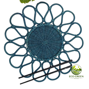 Natural Wicker Floral <b>Placemat</b> Handmade Rattan Table Mat for Eco Friendly Dining Kitchen Home Decoration - Product Image 6