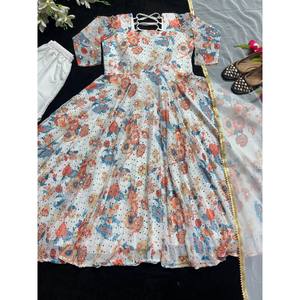 ชุดเดรส Anarkali ดีไซน์หรูหราสำหรับงานปาร์ตี้ ชุดราตรีออกงานใหม่ - Product Image 3