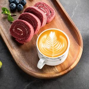 Ensemble de 3 plateaux de service en bois d'acacia faits à la main, de forme ovale, pour servir le petit-déjeuner, le thé et le café - Product Image 4