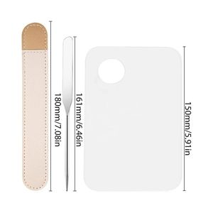 Textured Handle Stainless Steel Cosmetic Spatula Dual Head Foundation Mixing Rod Non Slip <b>Makeup</b> Artist Blending <b>Tool</b> - Product Image 5