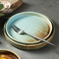 Assiette plate japonaise YAYU en céramique émaillée de forme ronde pour steak et snacks chinois, idéale pour la restauration - Vente en gros usine