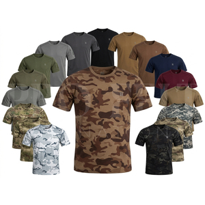 Camiseta Informal de Manga Corta con Cuello Redondo y Estampado de Camuflaje para Hombre, Uniforme de Verano de Algodón Suave, Venta al por Mayor, OEM, ODM - Product Image 1