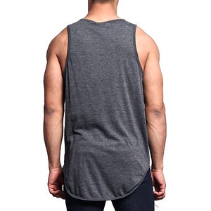 Breathable Tank <b>Tops</b> Gym Fitness Vest Men's Clothing <b>Plus</b> <b>Size</b> Cotton Polyester Striped Design Crewneck - Product Image 2