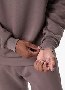 เสื้อสเวตเชิ้ตพิมพ์ลายปักแบบกำหนดเอง 400 GSM ผ้าฝ้ายฟลีซหนานุ่ม ทรงหลวม ไหล่ตก คอกลม ไซส์ใหญ่ - Product Image 5