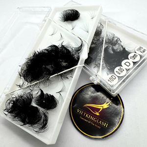 Vietkinglash Haute Qualité 10D 13mm Noir Mat Éventails de Volume Préfabriqués Faits à la Main 0.03 0.05 Fournitures d'Extensions de Cils Vente en Gros en Vrac - Product Image 6
