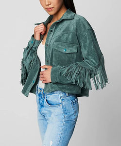 Veste en cuir à franges réversible de qualité supérieure, prix de gros, design personnalisé, taille adulte pour femmes, printemps-hiver - Product Image 1