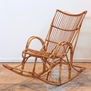 Fauteuil inclinable à bascule en rotin durable, chaises à bascule confortables à bas prix - Product Image 1