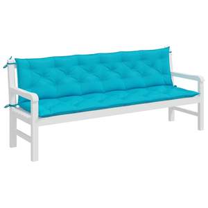 Ensemble de 2 coussins de banc de jardin en polyester 100% turquoise - Product Image 3