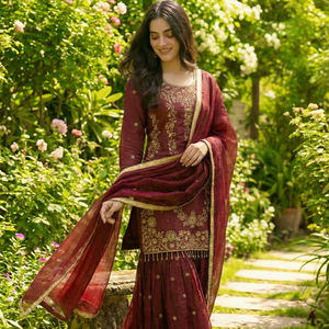 Vestido de fiesta de alta calidad para mujer, con bordado de lentejuelas, pantalones de micro crepé y dupatta, en tejido georgette tipo fox, con precio al por mayor. - Product Image 1