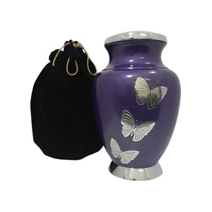 Butterfly Engraved Purple Small Brass/Aluminum Urn Unique <b>Memorial</b> <b>Keepsake</b> for Pet's Cremation urn for saleem international - Product Image 6