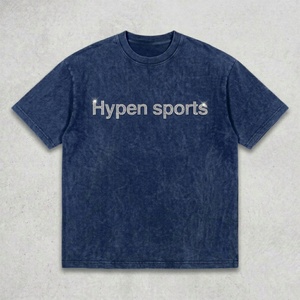 T-shirts de sport oversize pour hommes, en coton, avec impression graphique en relief, effet délavé à l'acide, pour la gym et le fitness, Fabricant - Product Image 3