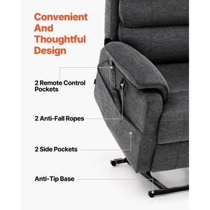 Poltrona Reclinabile Elettrica a Doppio Motore con Massaggio e Riscaldamento per Anziani, 2 Corde Anti-Caduta, Marca Infi - Product Image 6