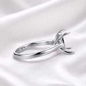 925 Sterling <b>Silver</b> 9x7mm Cushion <b>Ring</b> Blank Prong Setting Semi Mount Gold Plated <b>Solitaire</b> Gemstone <b>Ring</b> Base - Product Image 3