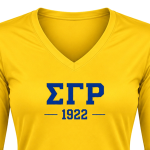 เสื้อยืดแขนยาวผู้หญิง SGRHO แบบกำหนดเอง ลายตัวอักษร Sigma Gamma Rho สำหรับชมรมพี่น้องชาวกรีก คอตตอน คอกลม เสื้อยืดขายส่ง เสื้อผ้าแฟชั่น - Product Image 3