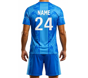 Ensemble de maillots de football deux pièces personnalisés de haute qualité nouveau design d'uniforme de football personnalisé avec technologie de coupe automatisée - Product Image 3