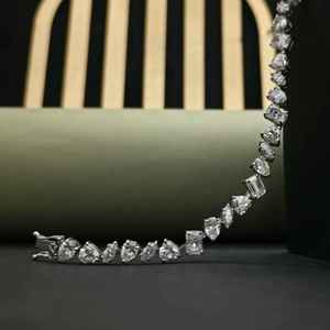 Bracelet élégant en diamants multiples, diamants de laboratoire, or massif 14 carats, certifié IGI, cadeau d'anniversaire pour femme - Product Image 1
