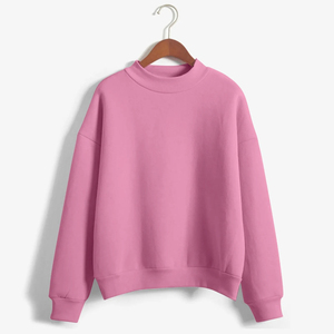 เสื้อสเวตเตอร์คอกลมสีเขียวมะกอกสำหรับผู้หญิง แขนยาว สีพื้น ทรงหลวม ผ้าถัก ผ้าฝ้าย ใส่ได้ในฤดูใบไม้ร่วง - Product Image 3