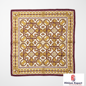 ผ้าพันคอออกแบบพิเศษสั่งทำได้ พิมพ์ลายพรีเมียม ให้ความรู้สึกเหมือนผ้าไหม แฟชั่นฮิญาบ ผ้าคลุมศีรษะ ผ้าพันคอสี่เหลี่ยม คอลเลคชั่นขายส่ง - Product Image 4