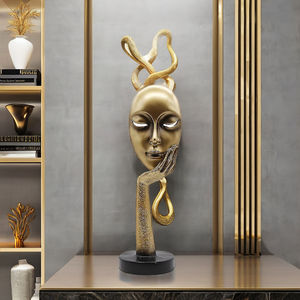 Meilleure vente Statue d'art abstrait de visage de femme en aluminium coulé abstrait pour décorations de table de salon et de bureau - Product Image 3