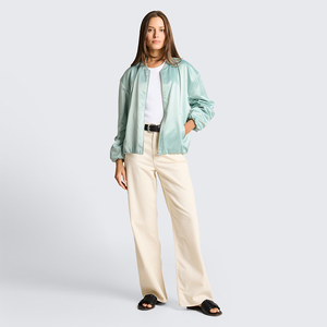 <b>Women</b> Reversible Satin <b>Jacket</b> Two Way Wear Zip Front Long Sleeve <b>Lightweight</b> Outerwear Smooth Glossy Finish Casual Fashion Whole - Product Image 2