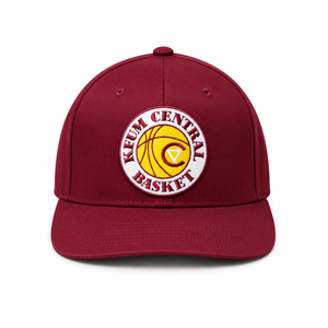 หมวกแก๊ป Klum Central Basket ปักลาย 6 แผง แบบ Snapback สีแดงเลือดหมู สำหรับทุกเพศ สวมใส่สบาย ปรับขนาดได้ - Product Image 3