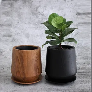 Jardinière artisanale en teck avec plateau de drainage pour plantes et fleurs de jardin, écologique, biodégradable, vente en gros du Vietnam - Product Image 6