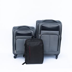 Children's Lightweight Aluminum Carry-<b>On</b> <b>Luggage</b> Set with <b>4</b> Spinner <b>Wheels</b> and TSA Lock-Gray - Product Image 3