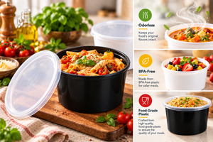 Recipientes Desechables de Plástico PP para Alimentos con Tapas, Aptos para Microondas, Envases para Llevar para Restaurantes y Servicios de Catering - Product Image 2