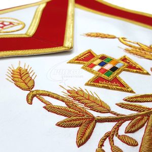 Tablier de Chapitre Royal Arch du Haut Prêtre de Qualité Supérieure - Ruban Rouge avec Broderie Dorée - Product Image 5