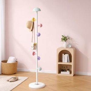 Nordic Style Standing Coat <b>Rack</b> With Colorful Hooks For Living Room Storage - Product Image 1