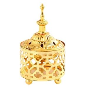 Encensoir rond doré vintage en métal, support antique pour Bakhoor, brûleur à charbon pour yoga, spa, mariage, décoration du Moyen-Orient - Product Image 4