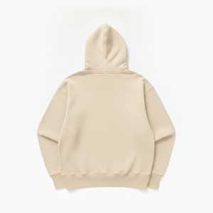 Sudadera con Capucha Extra Grande para Hombre, Color Beige, Felpa de Algodón, Bolsillo Tipo Canguro, Cordón Ajustable, Estilo Urbano, Sudadera de Invierno - Product Image 2