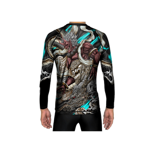 Camiseta Deportiva de Manga Larga para Hombre, con Estampado de Dragón por Sublimación, de Secado Rápido, Corte Ajustado, Cuello Redondo - Product Image 6