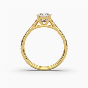 Anillo de compromiso de lujo con diamante cultivado en laboratorio de 1.78 CT TDW en oro amarillo de 14K, corte princesa, con diamante principal de 1.36 CT, ideal para fiestas. - Product Image 2
