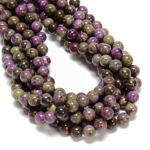 Wholesale Healing Natural Atlantisite Stichtite Sugilite Mineral Gemstone Polished Round <b>Stone</b> <b>Beads</b> for Jewelry Making Bracelet - Product Image 2
